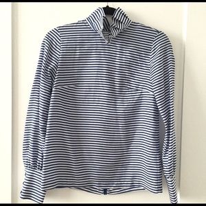 Club Monaco Nautical Striped Silk Top Size XS